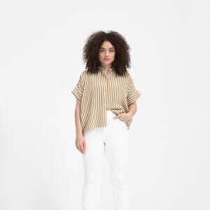 Everlane The Boxy Shirt in Washable Silk Yellow Base - Size 6